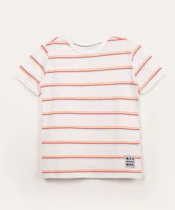 camiseta infantil manga curta listrada off white 8