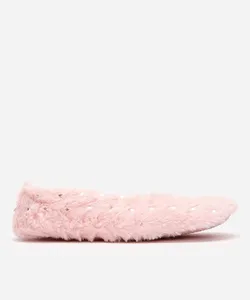 meia feminina sapatilha fleece estrelas rosa M