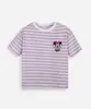 camiseta infantil de algodão listrada minnie colorido 8