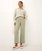 calça wide leg cropped de sarja verde 38