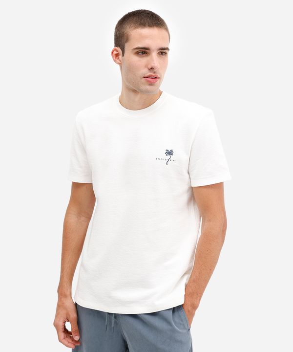 camiseta masculina de algodão manga curta texturizada off white G