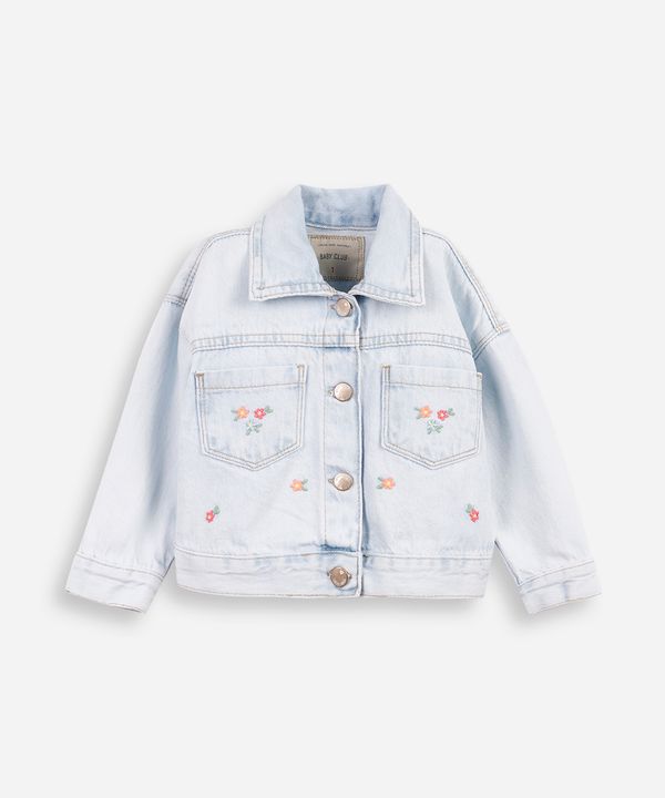 jaqueta infantil jeans com bordado azul 1