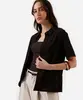 camisa básica feminina texturizada marrom M