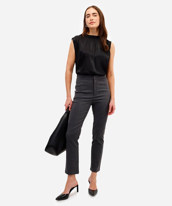 calça skinny feminina cós elástico cinza 38