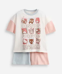 pijama curto infantil hello kitty e amigos colorido 10