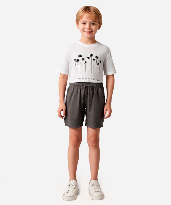 bermuda boardshort infantil lisa cinza 6