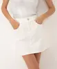minissaia de sarja brilho cintura super alta off white 44