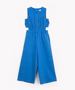 macacão de viscose infantil com recortes azul 10