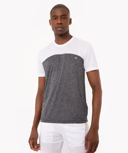 camiseta com recorte manga curta esportiva cinza mescla P