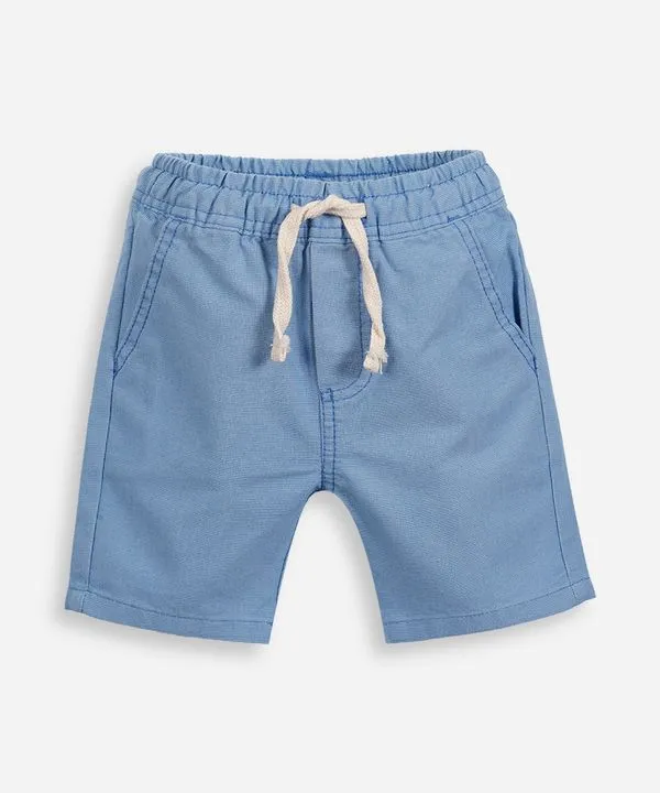 bermuda reta infantil de sarja cós elástico azul 2
