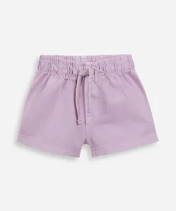 short infantil de sarja cós elástico lilás 5