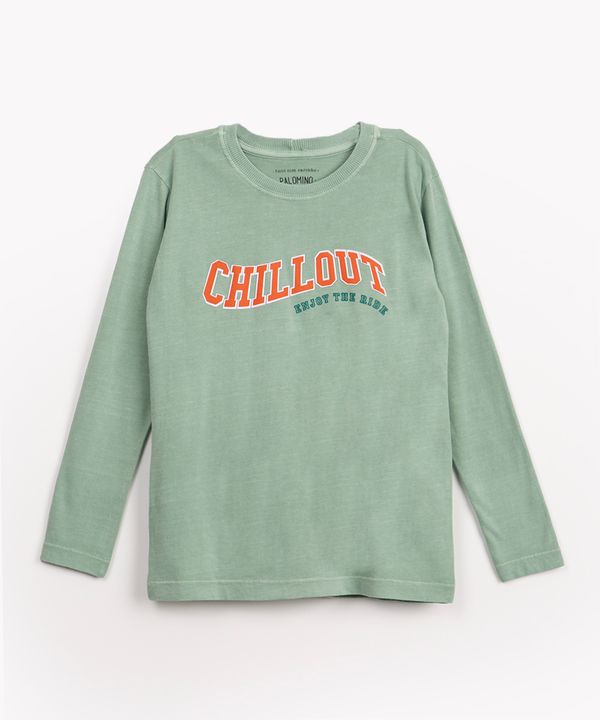 camiseta infantil de malha chillout manga longa verde 6