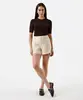 short de alfaiataria feminino com pences amarelo 42