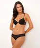 calcinha biquíni renda floral preta M