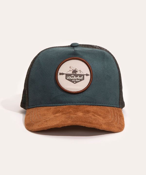 boné aba curva com bordado verde militar Único