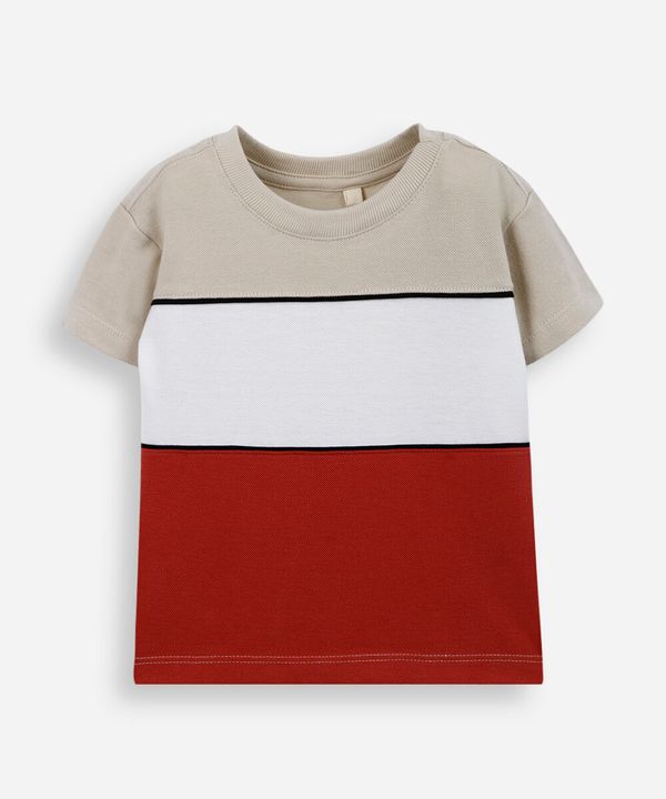 camiseta infantil de algodão mangas curtas listrada vermelha 5