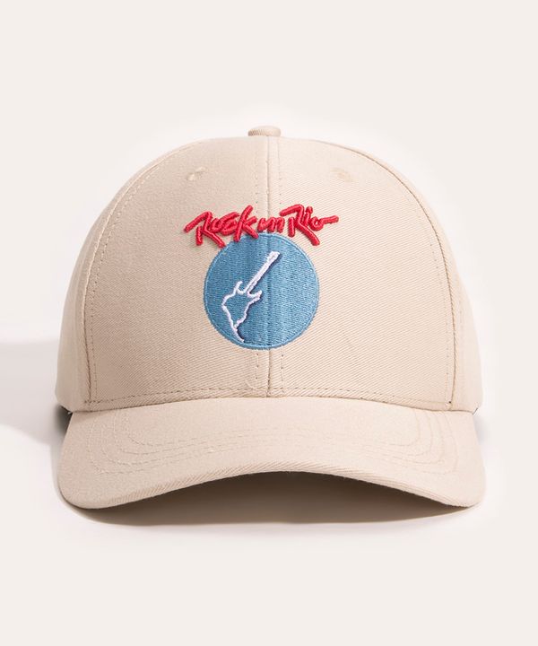 boné aba curva rock in rio bege Único