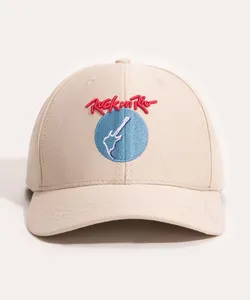 boné aba curva rock in rio bege Único