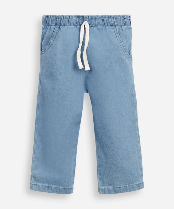 calça reta infantil jeans azul 12-18