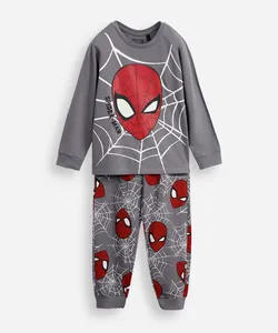 pijama longo algodõ homem aranha cinza 8