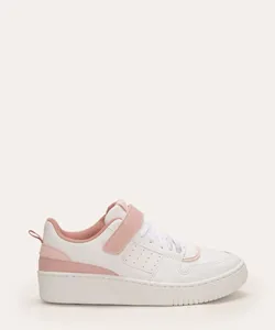 tênis casual cano baixo com velcro rosa claro 39