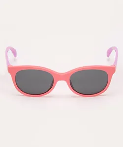 óculos de sol infantil oval com proteção uv rosa Único
