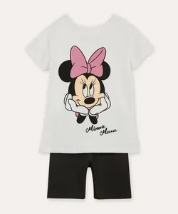conjunto infantil curto minnie off white 4