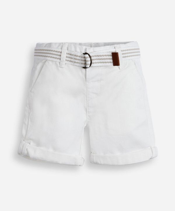 bermuda infantil de sarja com cinto off white 3