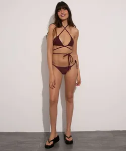 biquíni calcinha tanga com amarração proteção uv50+ mindset vinho GG