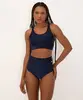 calcinha hot pant com bolso esportivo azul M
