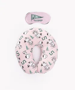 kit de apoio de pescoço com tapa olho snoopy rosa Único