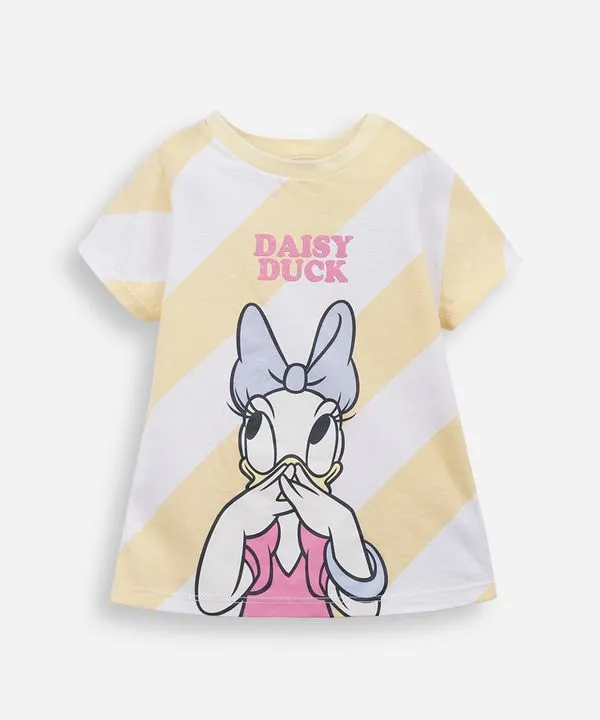 camiseta infantil de algodão margarida listrada amarela 5