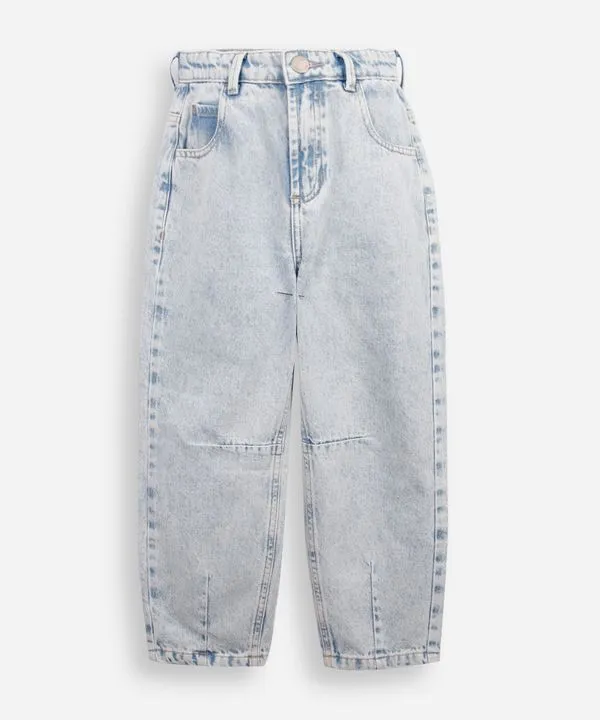 calça balloon infantil jeans azul 4