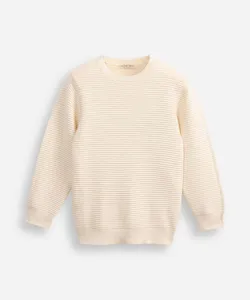 suéter de tricot infantil manga longa bege 12
