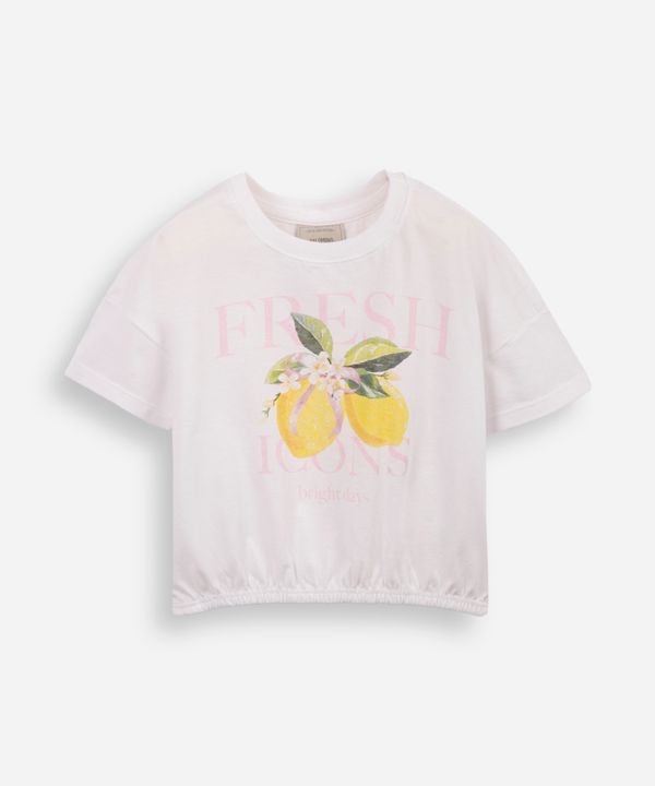 camiseta infantil com elástico limões off white 6