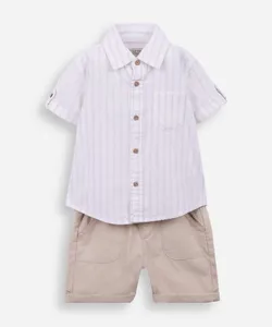 conjunto infantil curto listrado branco 2