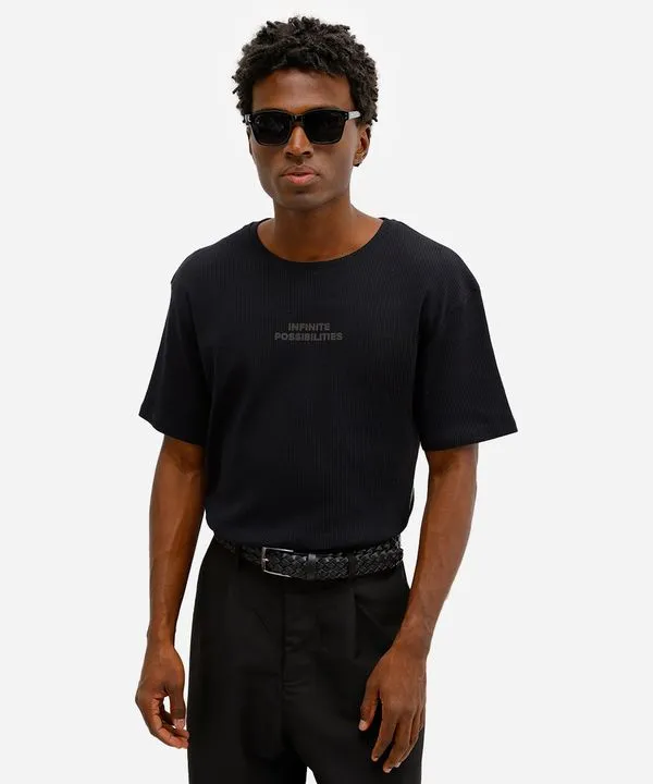 camiseta comfort masculina de algodão texturizada infinite possibilities preta G