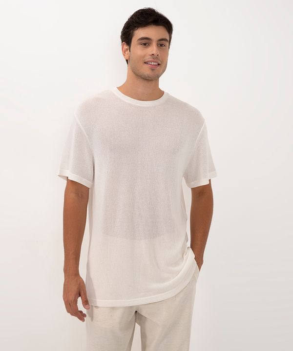 camiseta de tricot manga curta off white PP