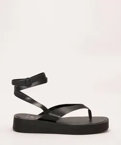sandália flatform com tiras mindset preto 39