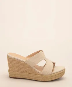 tamanco feminino plataforma com corda via uno bege 37