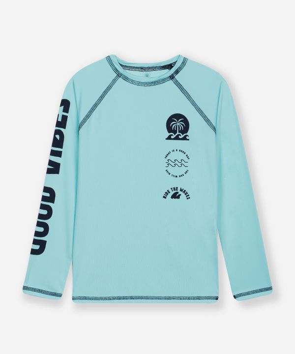 camiseta infantil manga longa proteção uv azul 12