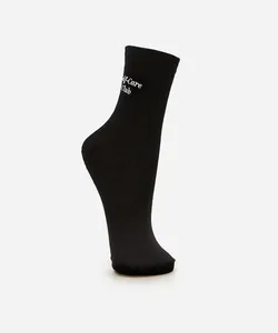 meia feminina cano longo self care club preta 34-39