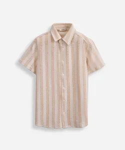 camisa de tricot juvenil texturizada off white 10