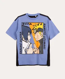 camiseta juvenil manga curta naruto lilás 12