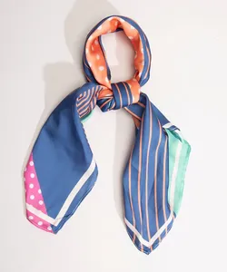 lenço feminino com estampa geométrica rosa Único