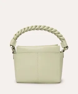 bolsa estrutura crossbody alça trançada verde Único