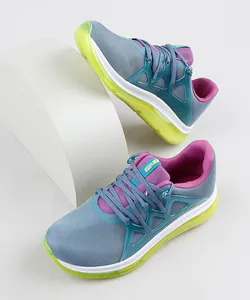 Tênis Feminino Actvitta Knit Esportivo com Solado Translúcido Azul 34