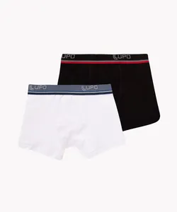 kit de 2 cuecas infantis lupo de algodão boxer colorido P