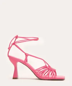 sandália lace up salto alto oneself rosa 36