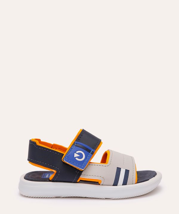 sandália papete infantil com velcro cartago cinza 22